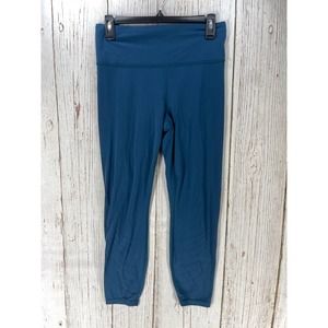 Athleta Leggings Pants Women Size M Green Elation High Rise 7/8 Laser Cut Tight